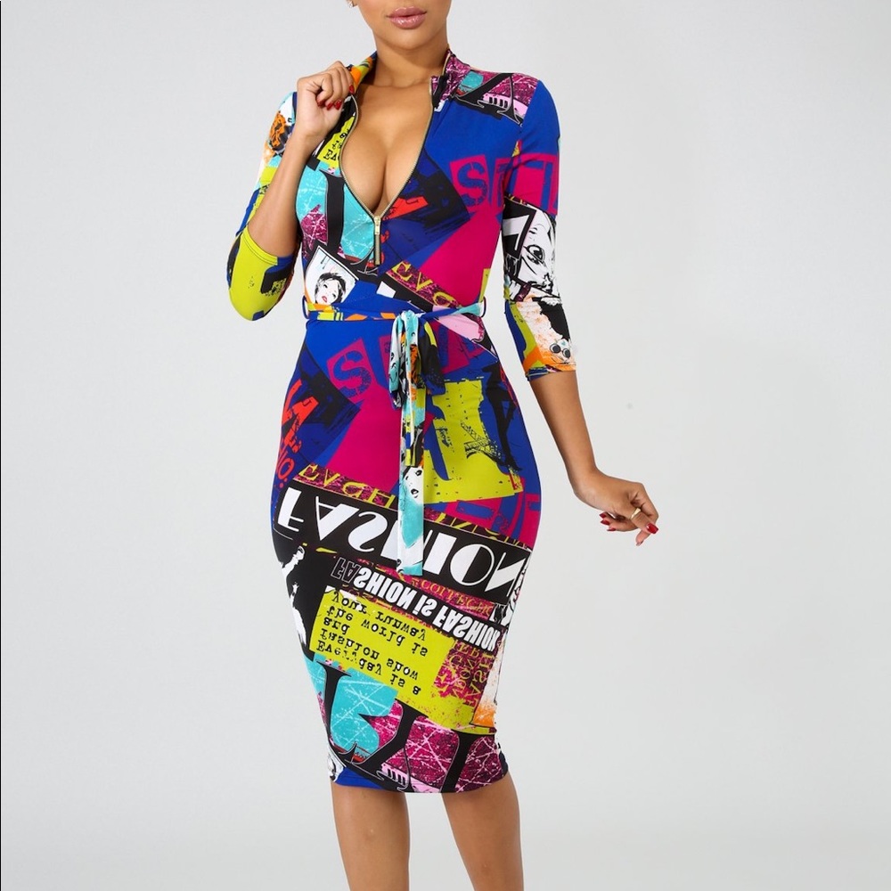 Front Page Bodycon Dress ❤️